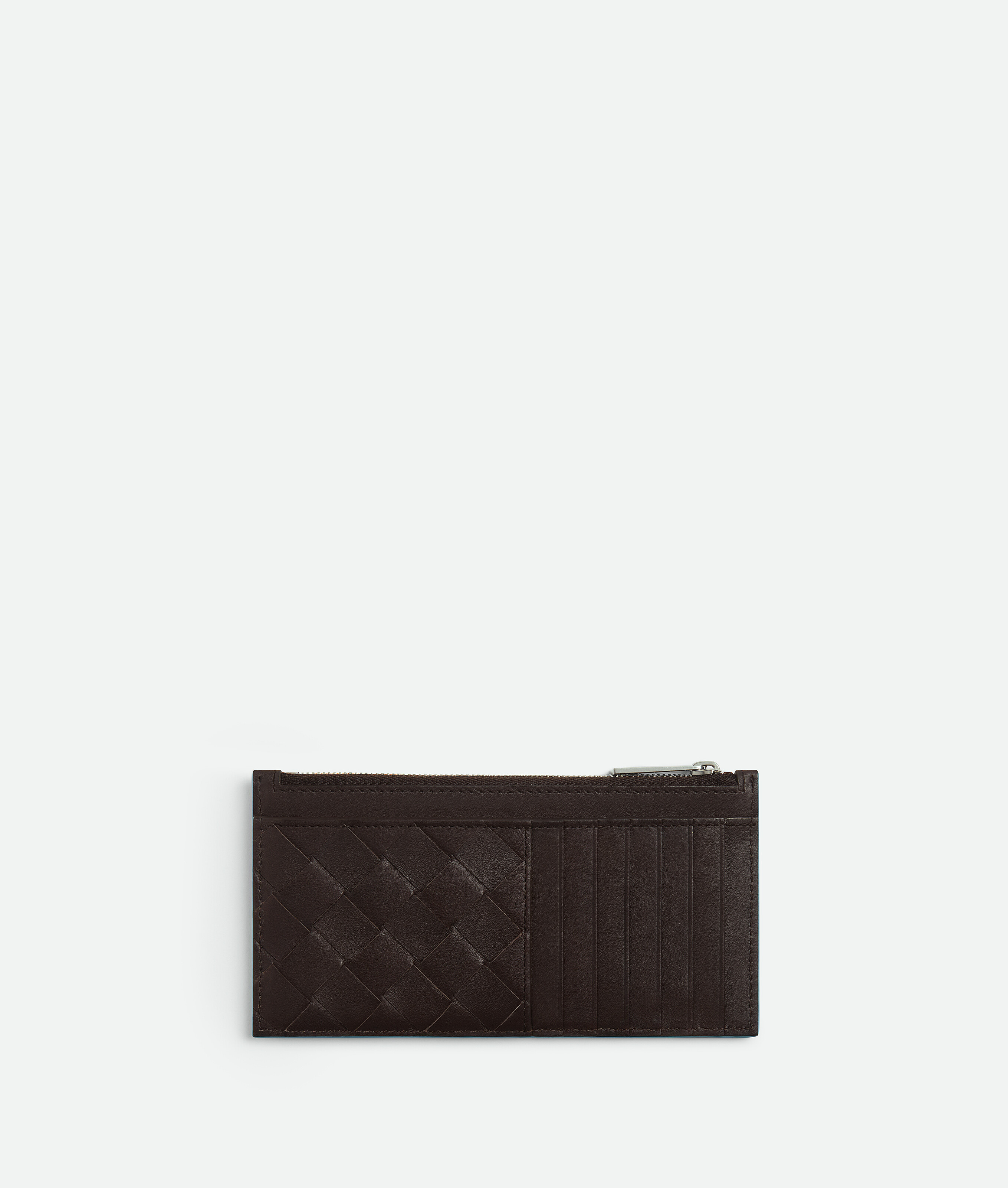 Bottega Veneta Intrecciato Long Zipped Card Case In Brown
