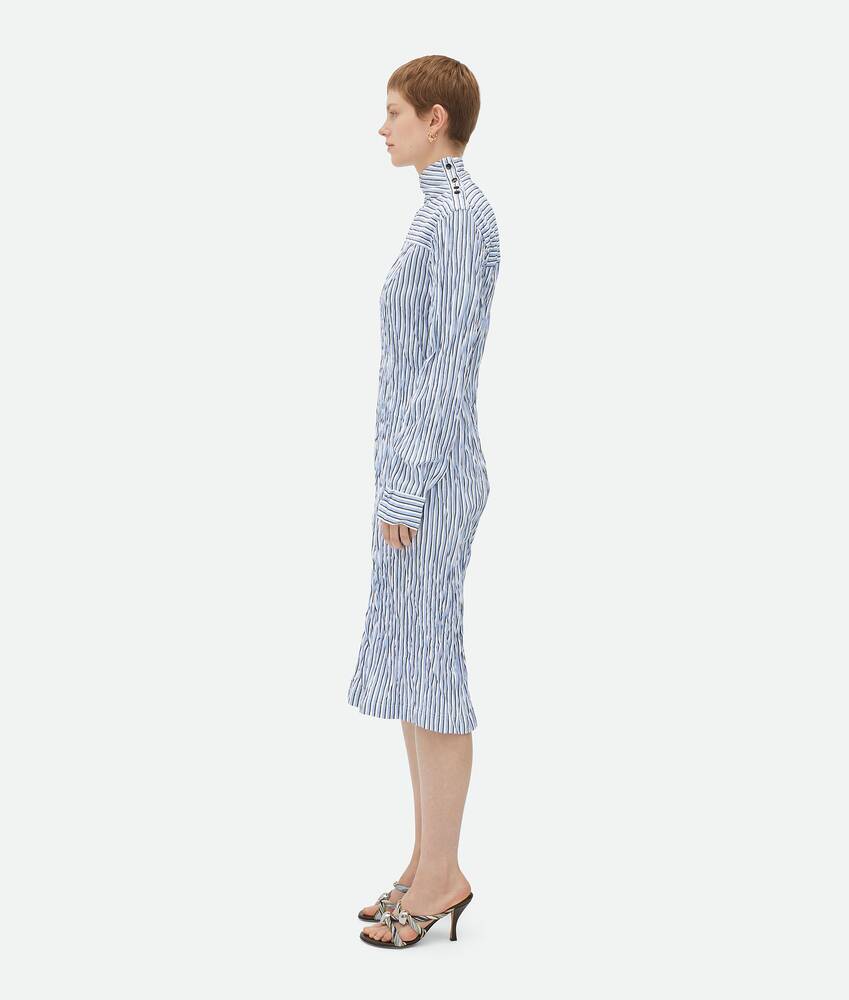 Display a large version of the product image 2 - Striped Technical Viscose Crinkled Dress 