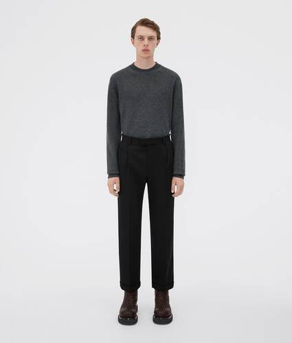 Display a large version of the product image 1 - Cropped Leg Grain De Poudre Trousers