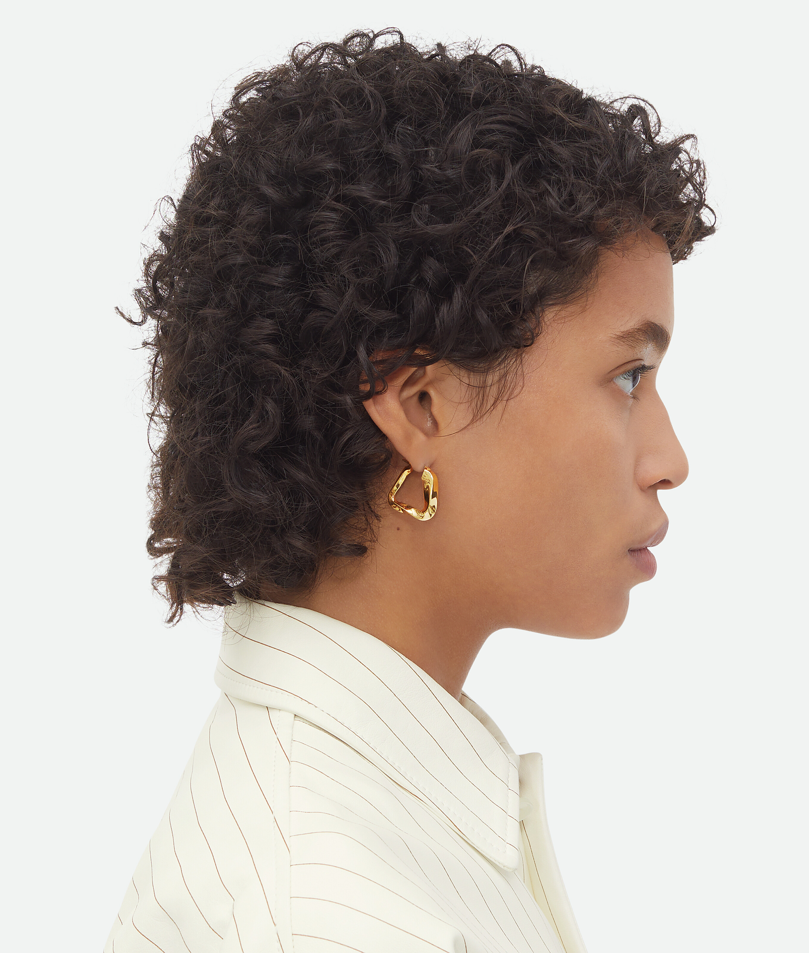 Shop Bottega Veneta Small Twist Triangle Hoop Earrings In Gold
