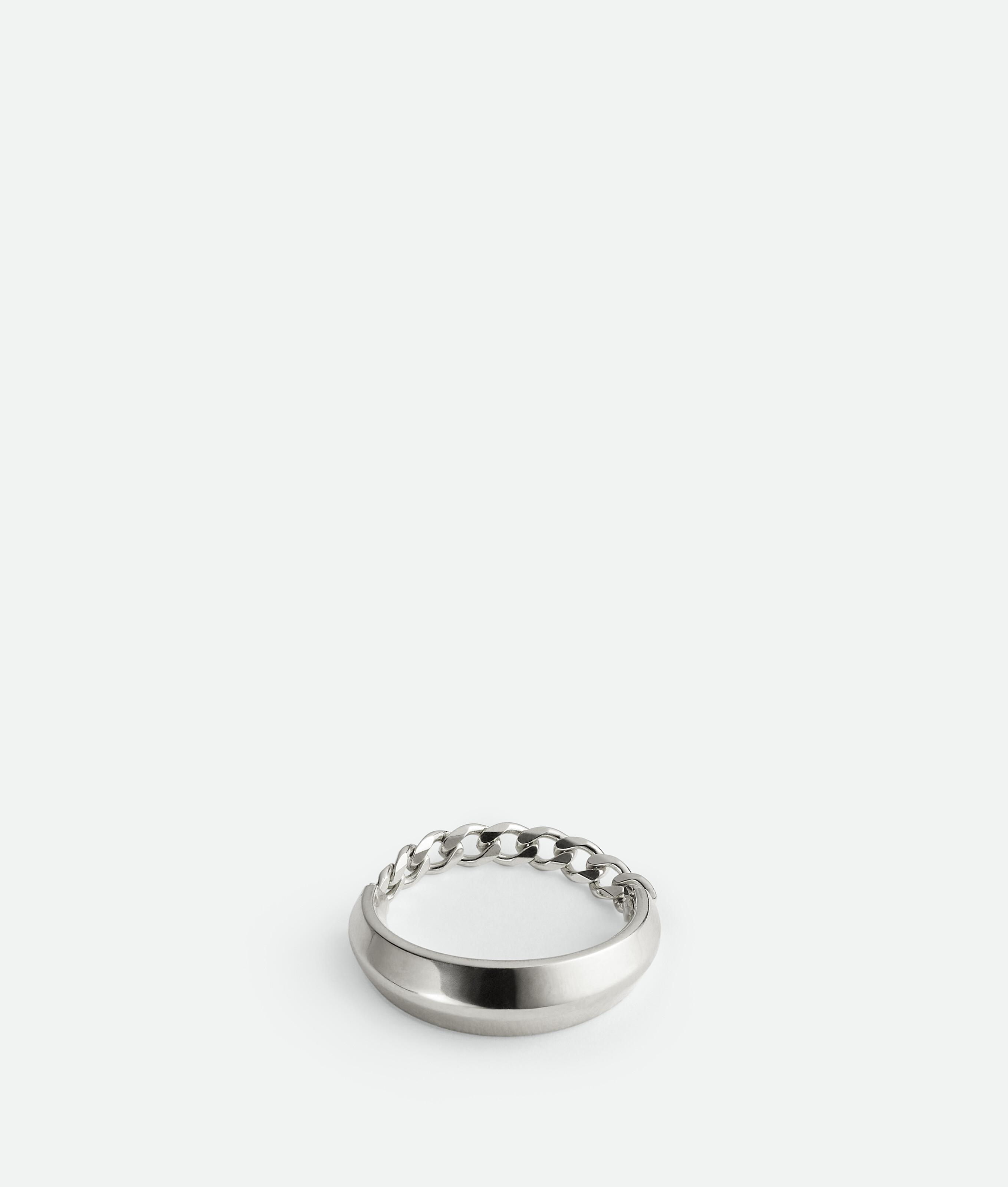 Bottega Veneta Detail Chain Ring In Silver