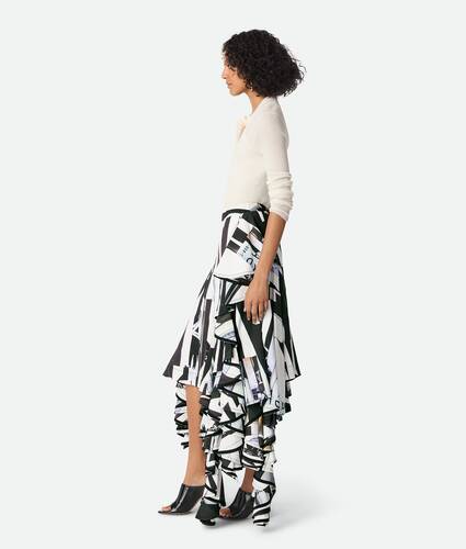 Viscose Printed Ruffle Skirt