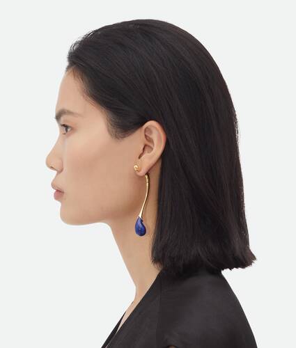 Drop Earrings With Lapis Stone