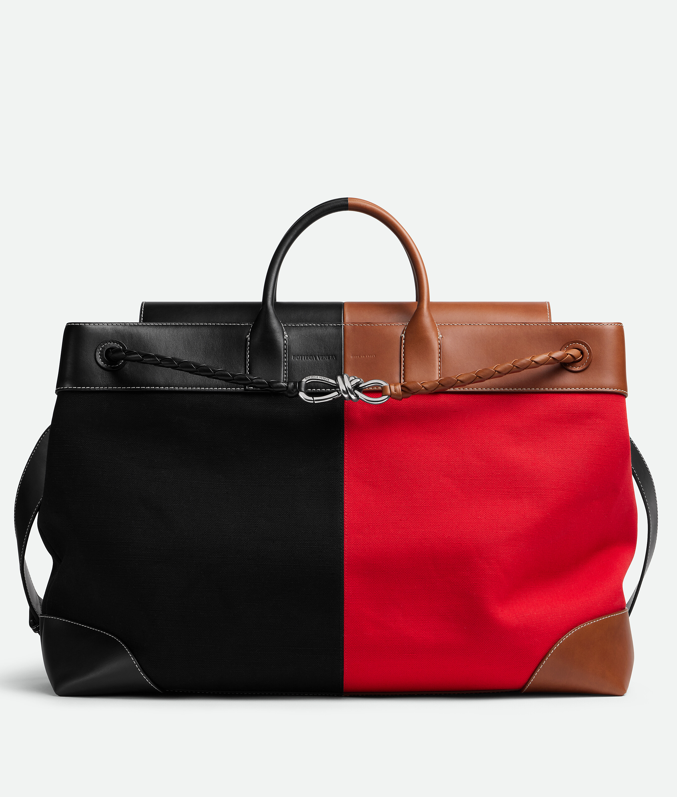 Bottega Veneta Andiamo Voyager Grand Format - Black/scarlet/light Wood - Homme -