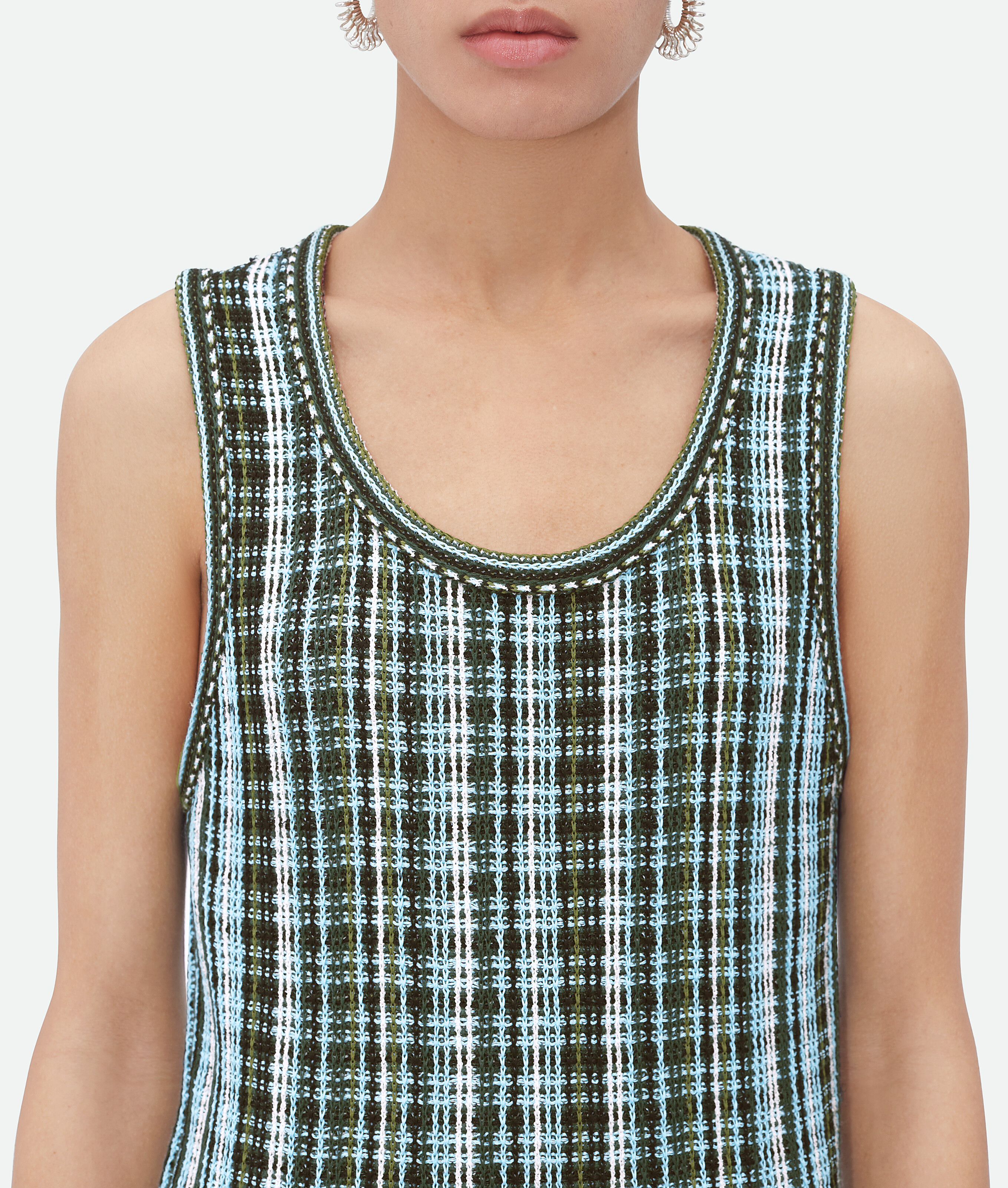 Bottega Veneta Cotton Viscose Check Top In Multicolor