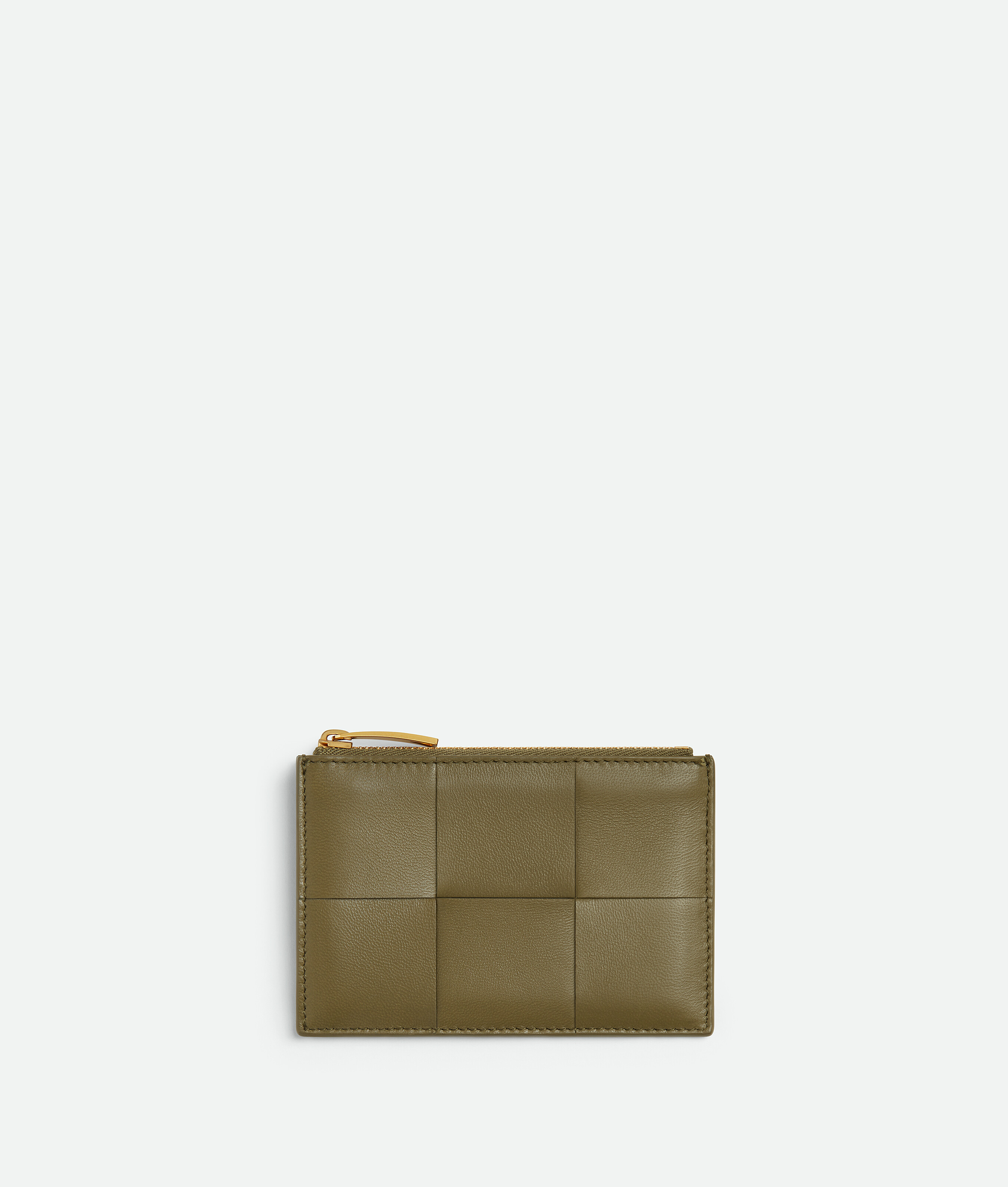 Bottega Veneta Cassette Kartenetui Mit Zip In Algae/dark Praline