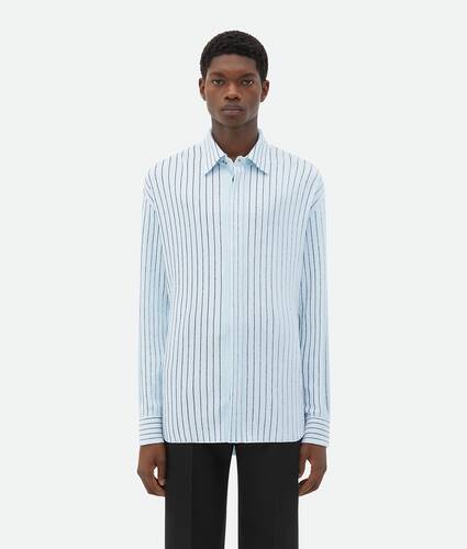 Pinstripe Knitted Linen Shirt