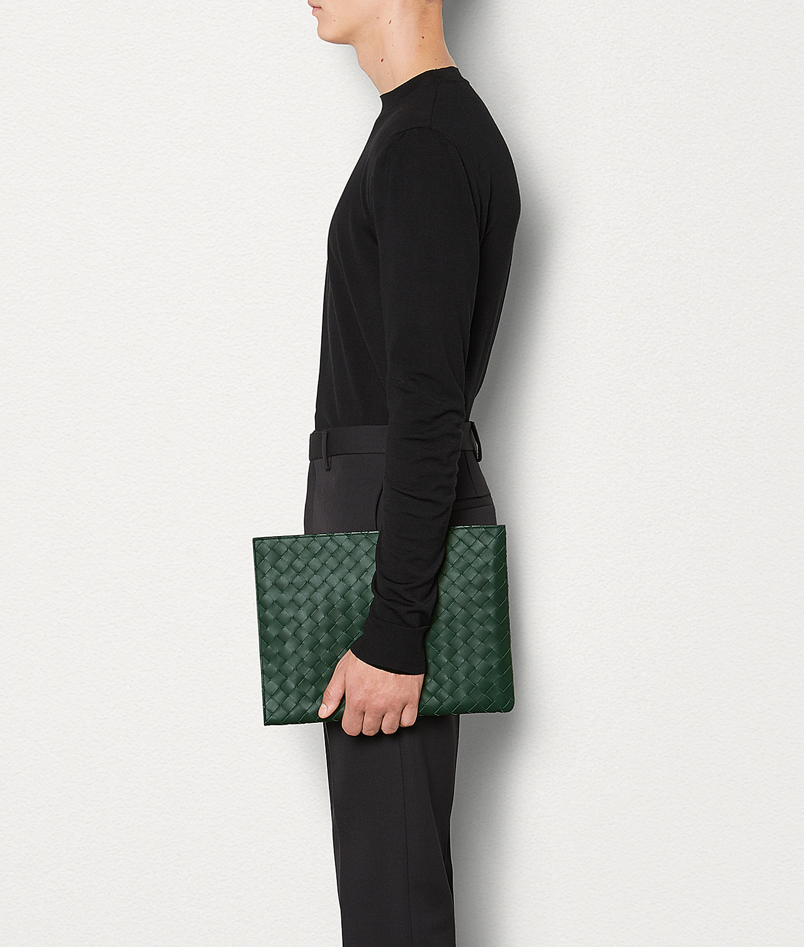 Men's POUCH in Pine green Bottega Veneta Croatia EN - Image 4