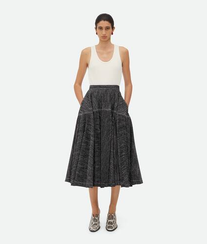 Viscose And Silk A-Line Skirt