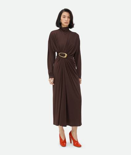 Robe en jersey de viscose et crêpe