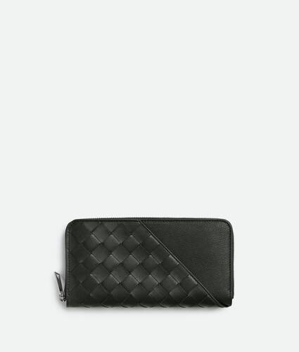 Intrecciato Diagonal Zip Around Wallet