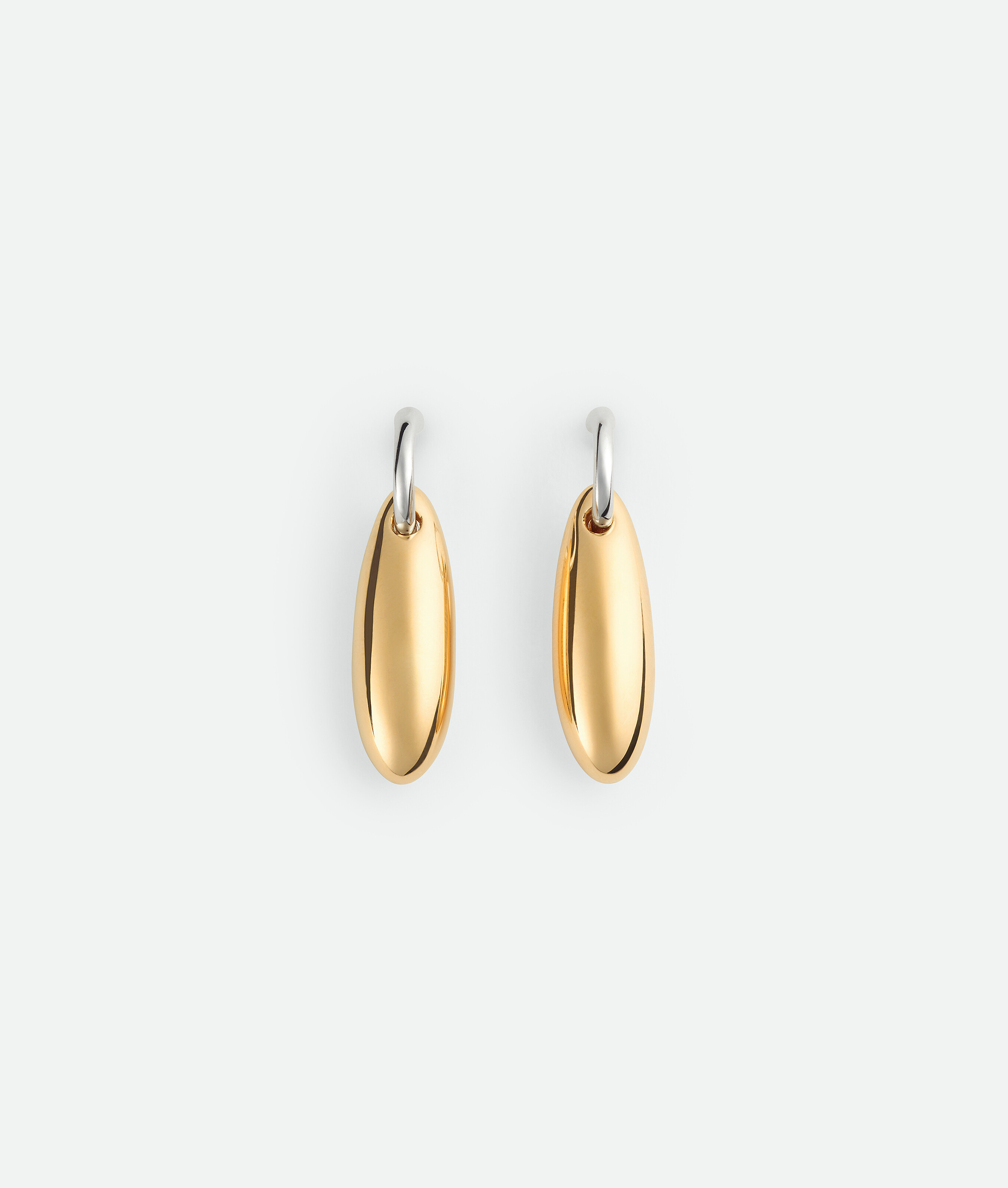 Bottega Veneta Kleine Ellipse Ohrringe In Silver/yellow Gold