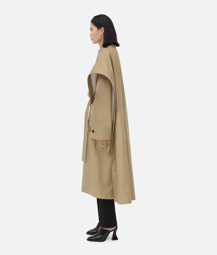 Leather Cape With Check Lining