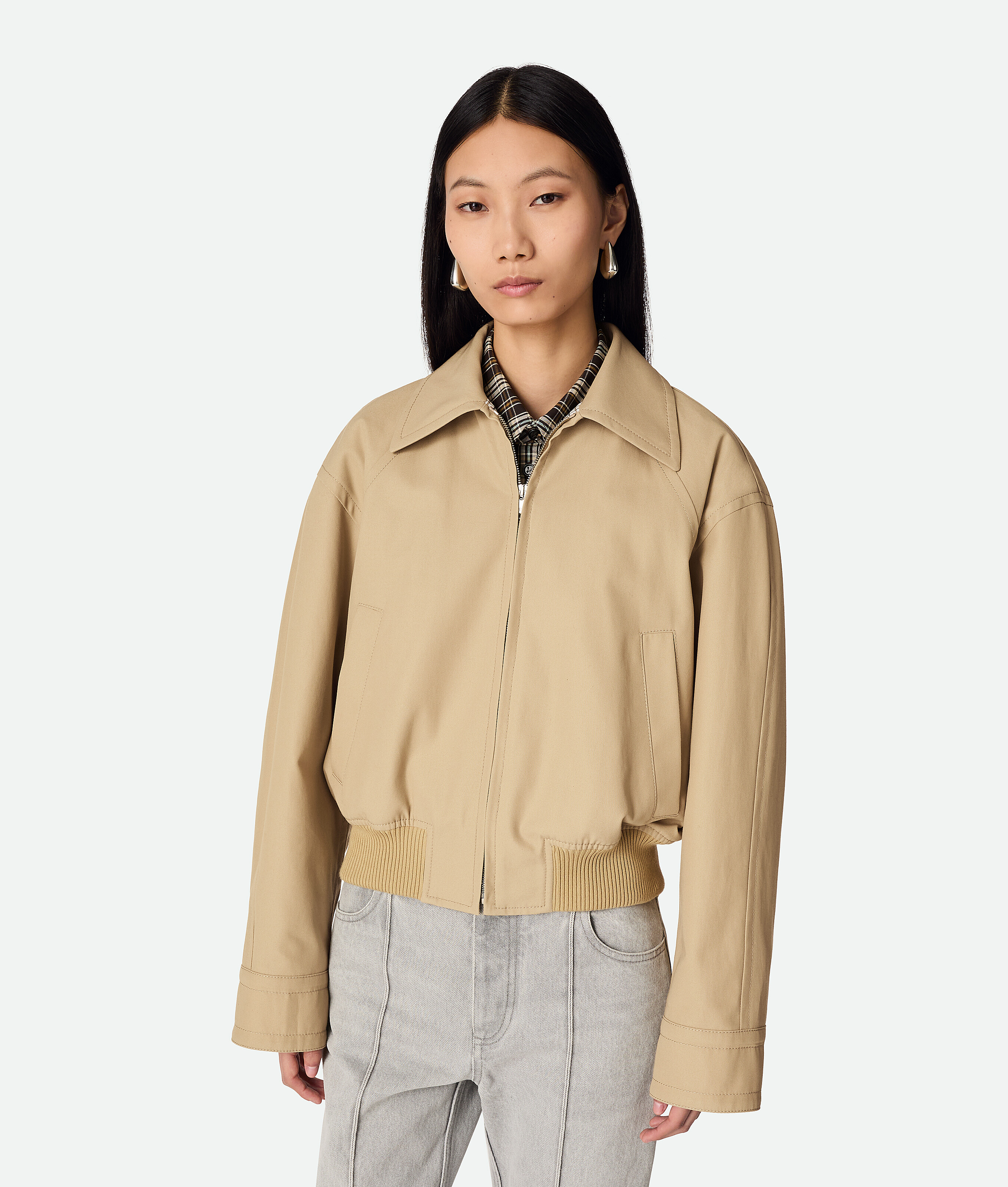 Bottega Veneta Blouson Aus Baumwolltwill In Beige