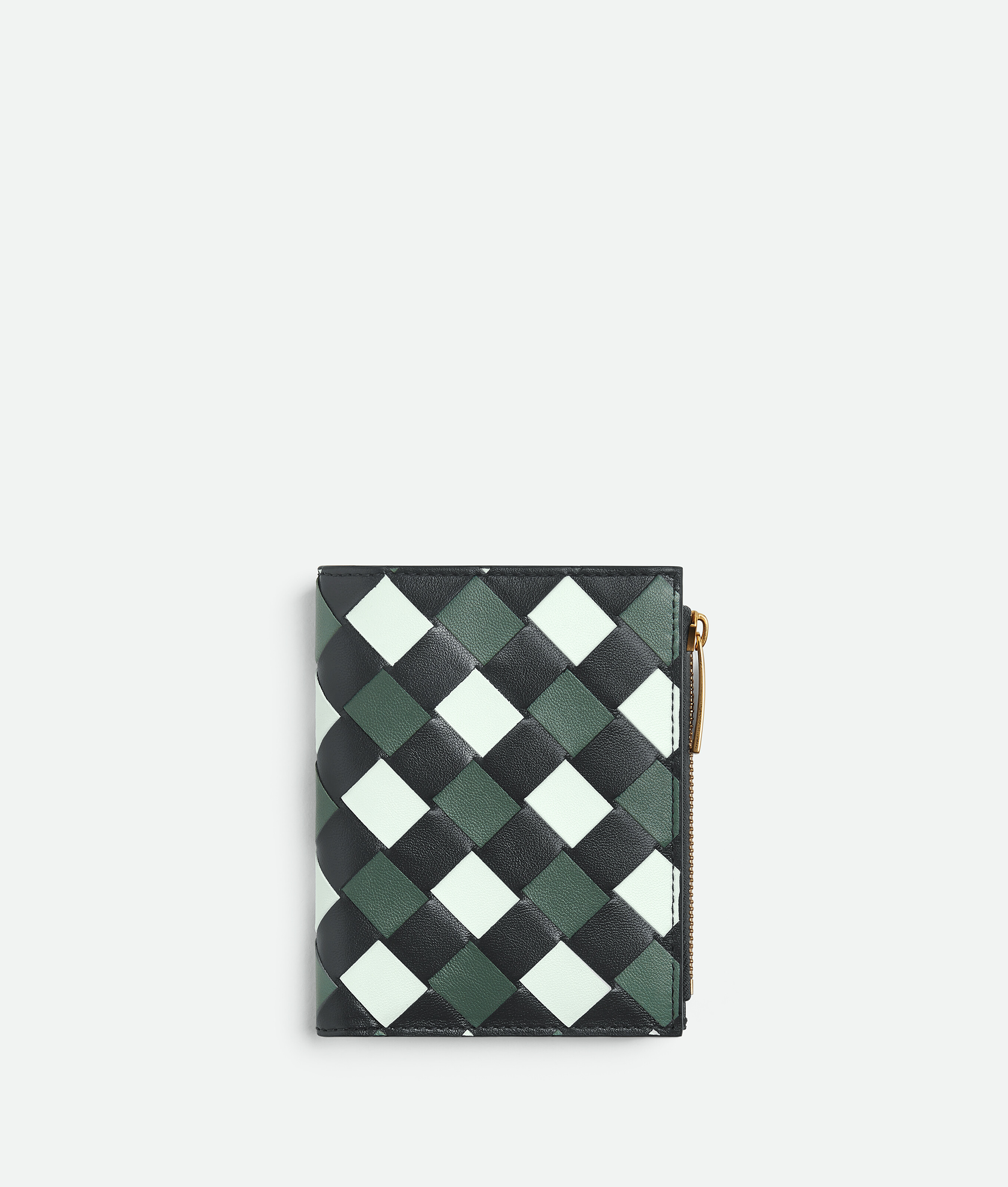 Bottega Veneta Small Intrecciato Bi-fold Zip Wallet In Multicolor