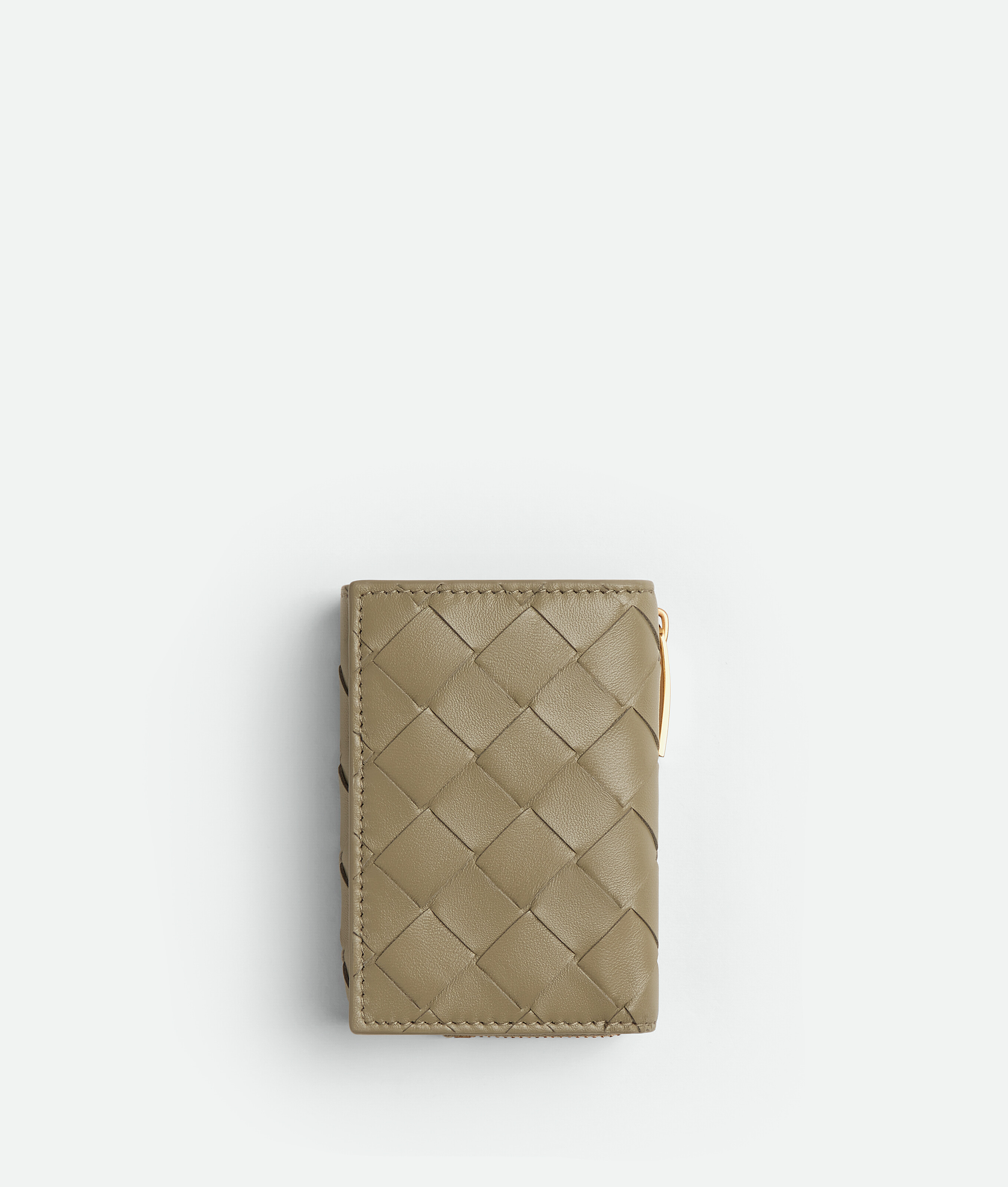 Bottega Veneta Bottega  Veneta Small Intrecciato Tri-fold Zip Wallet In Brown
