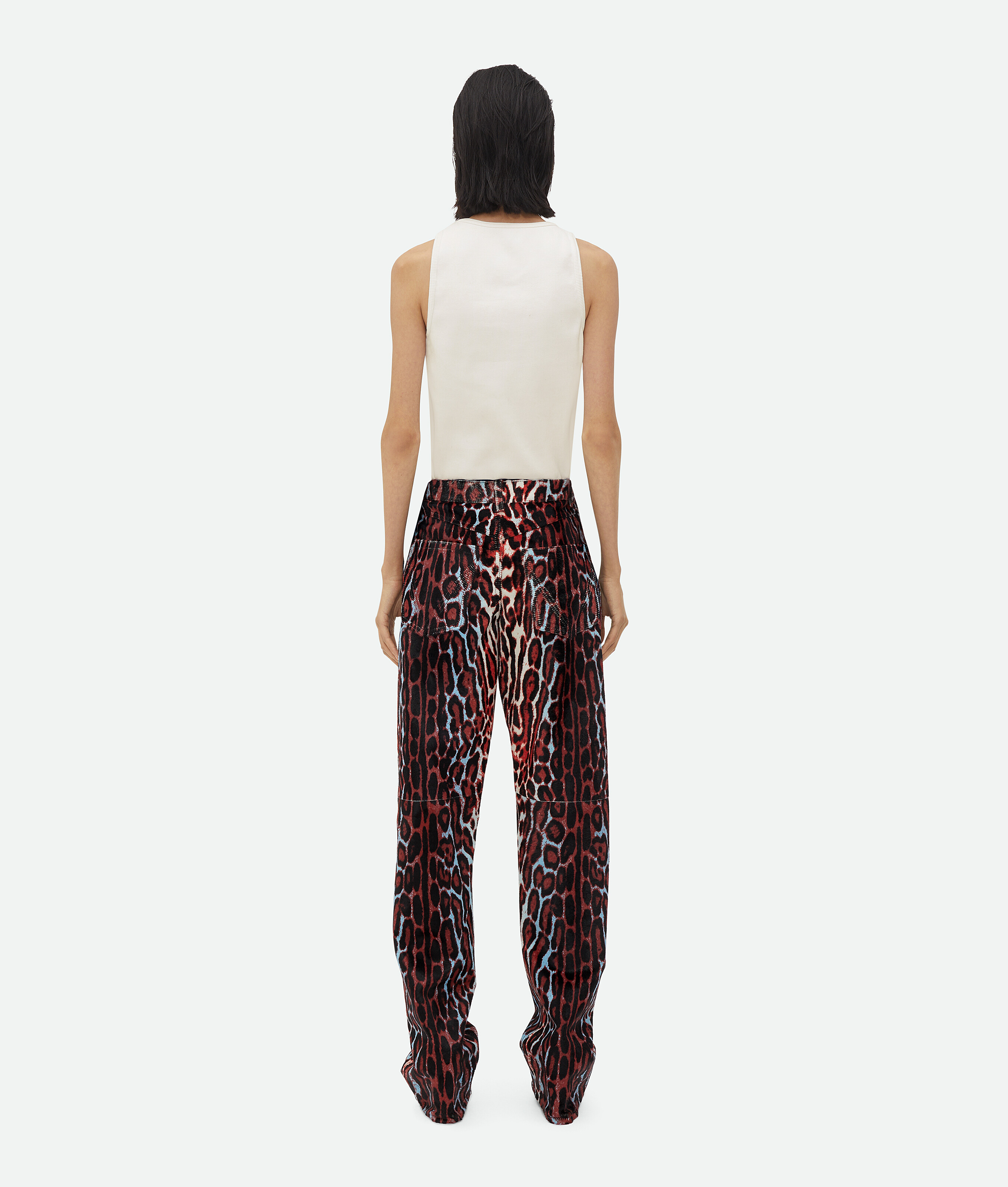 BOTTEGA VENETA LEOPARD PRINT SHEARLING TROUSERS