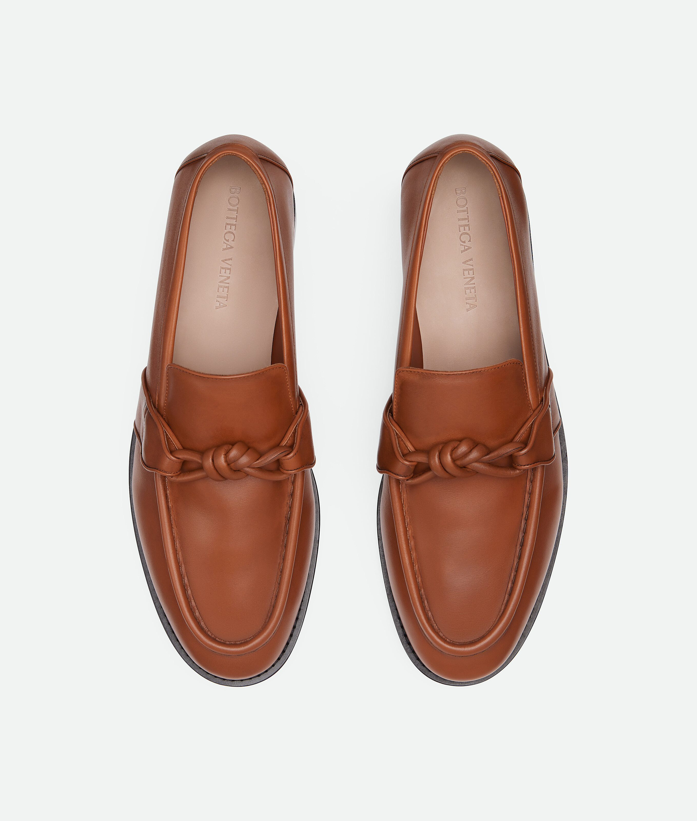 Bottega Veneta Men Brown Loafers With Knot Detail On The Front In Leather Man In Multi