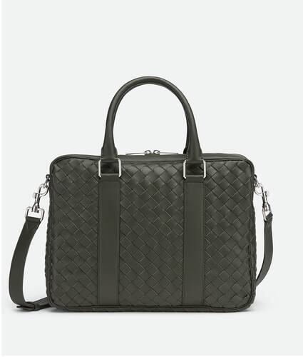 Mens Bags Briefcases and laptop bags Bottega Veneta Leather Classic Intrecciato in Grey for Men 