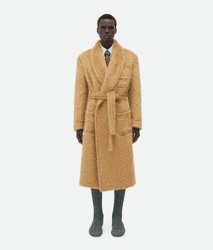 Hairy Wool Mohair Belted Coat