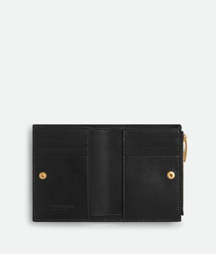 Small Intrecciato Bi-Fold Zip Wallet