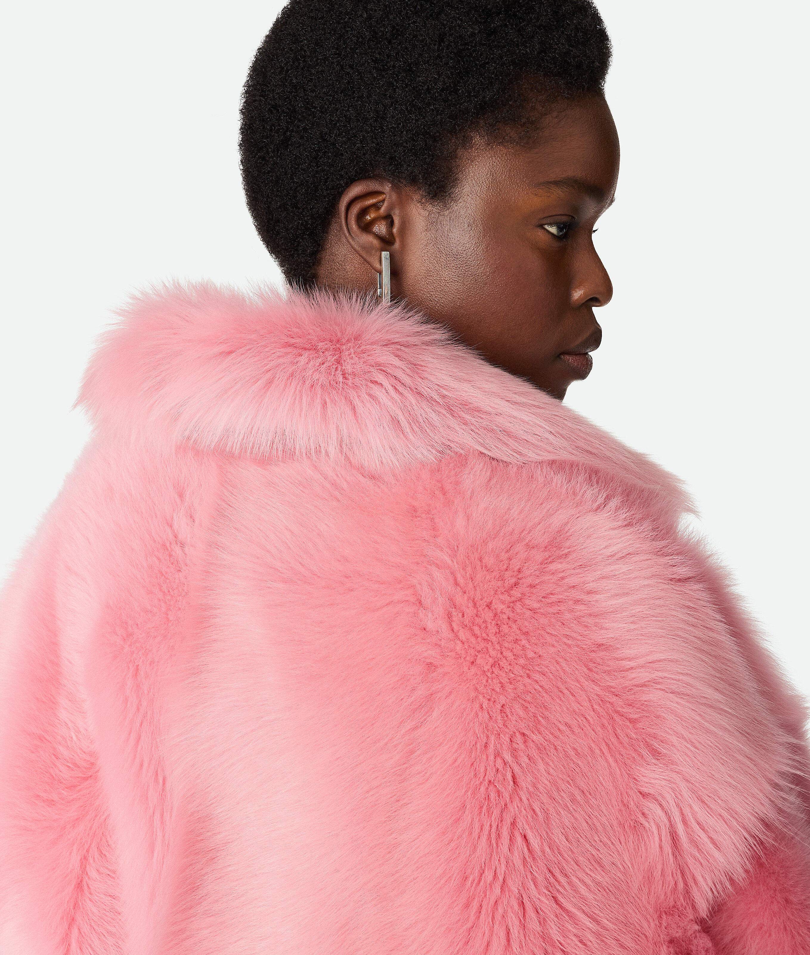 Bottega Veneta Toscana Shearling Cropped Blouson In Pink