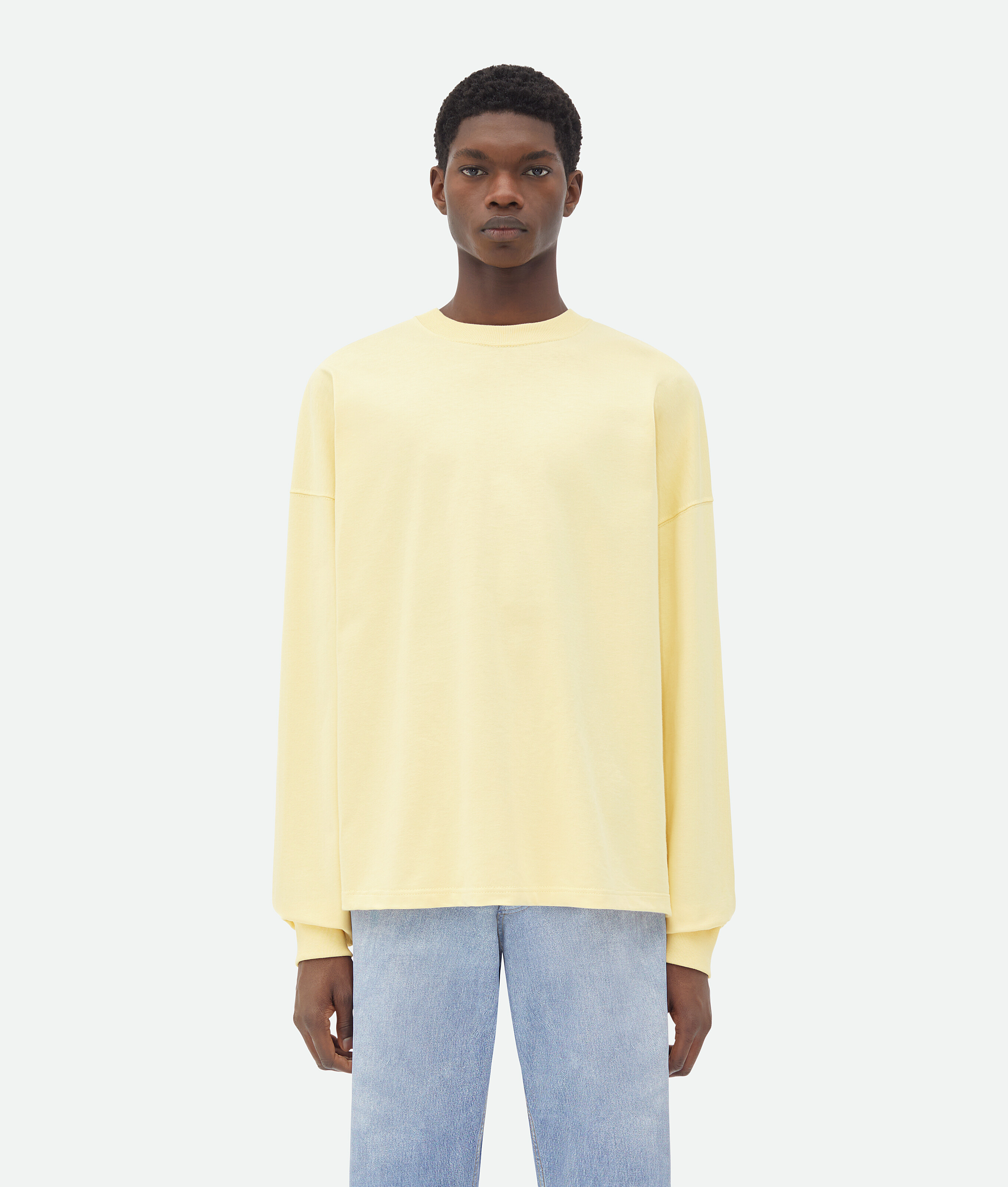 Bottega Veneta Bottega  Veneta Jersey Oversized Long Sleeve T-shirt In Yellow