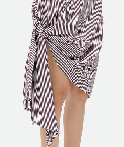 Cotton Striped Dress With Knot Detail