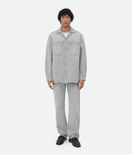 Chemise en denim délavé Light Grey