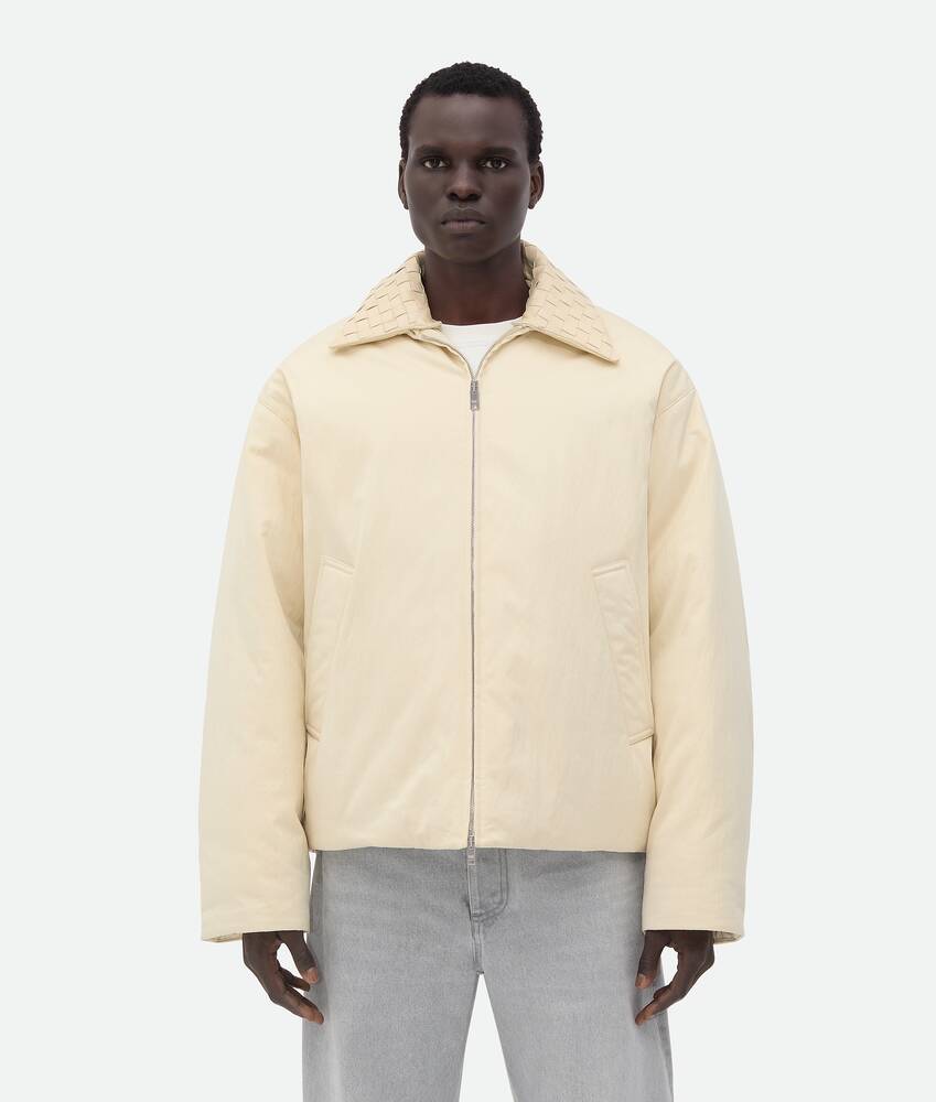 Bottega Veneta Men s Cotton Twill Puffer Jacket in Sea salt. Shop online now