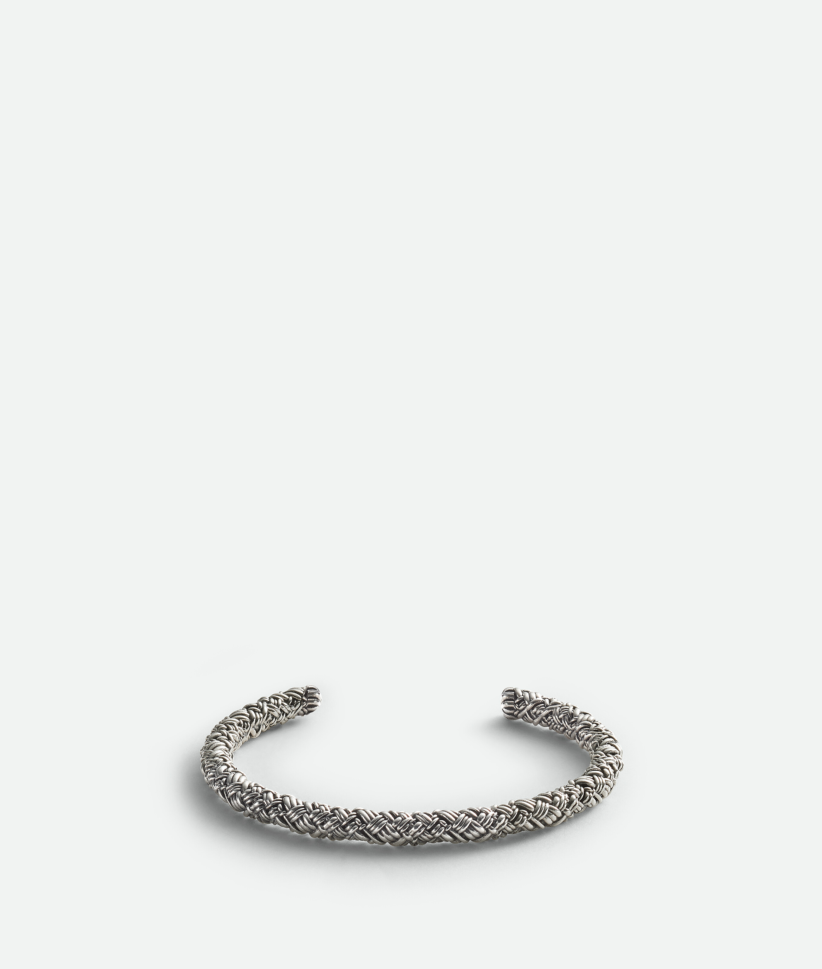 Bottega Veneta Intreccio Cuff Bracelet - Silver - Man - L