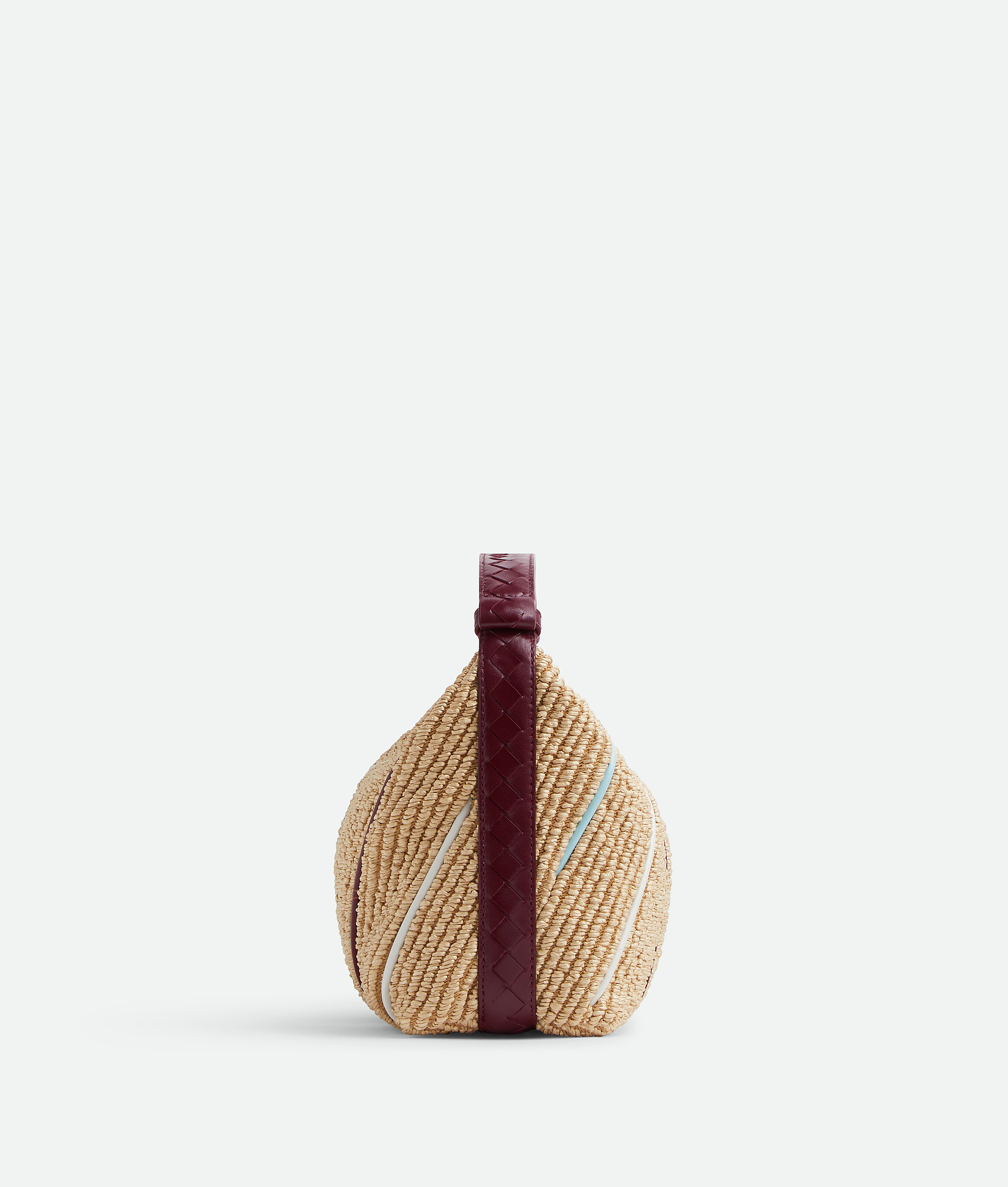 Bottega Veneta Wallace Mini Striped Shoulder Bag In Natural/barolo/zenith/white
