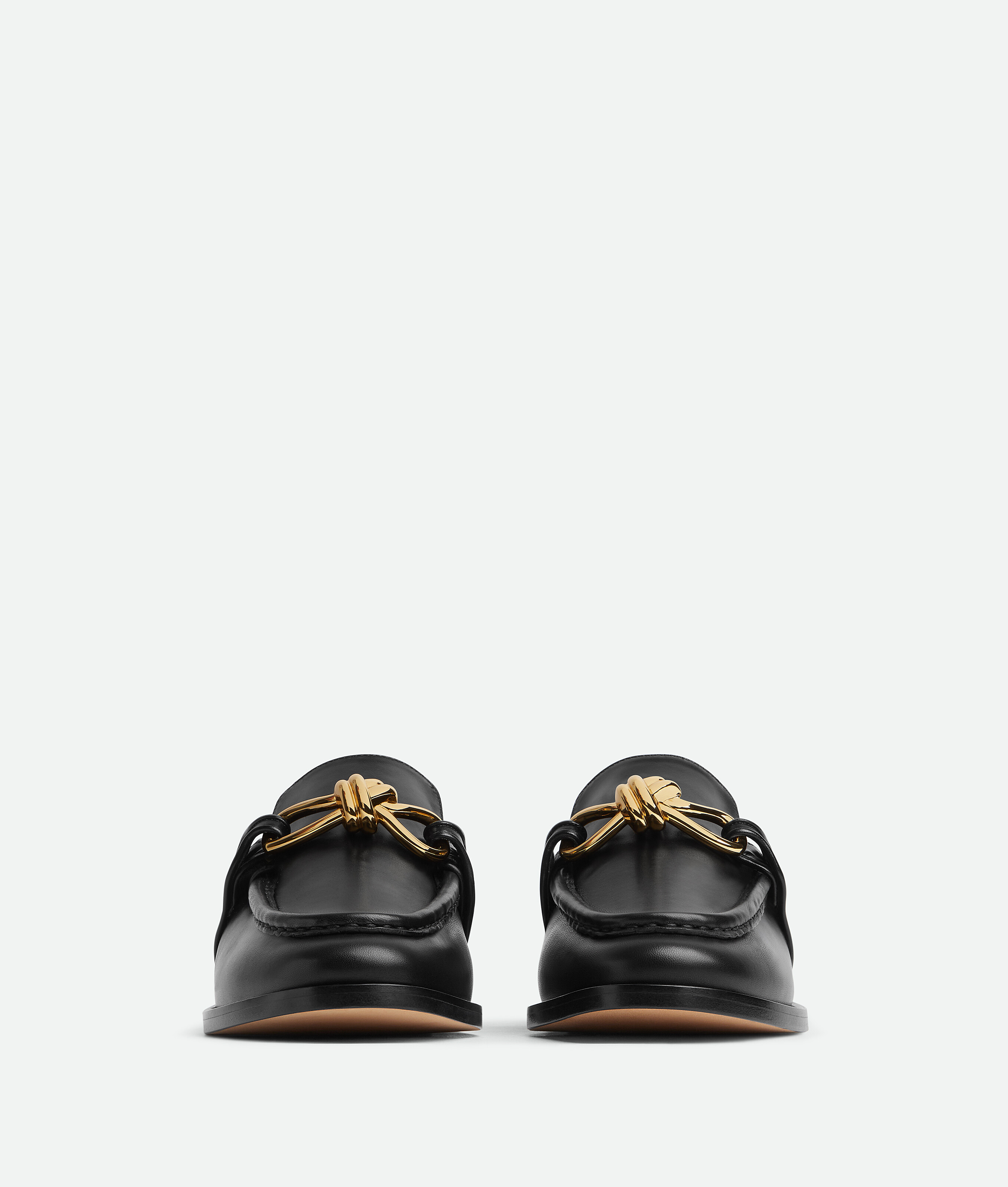 Bottega Veneta Astaire Knot Leather Loafer Mules In Black