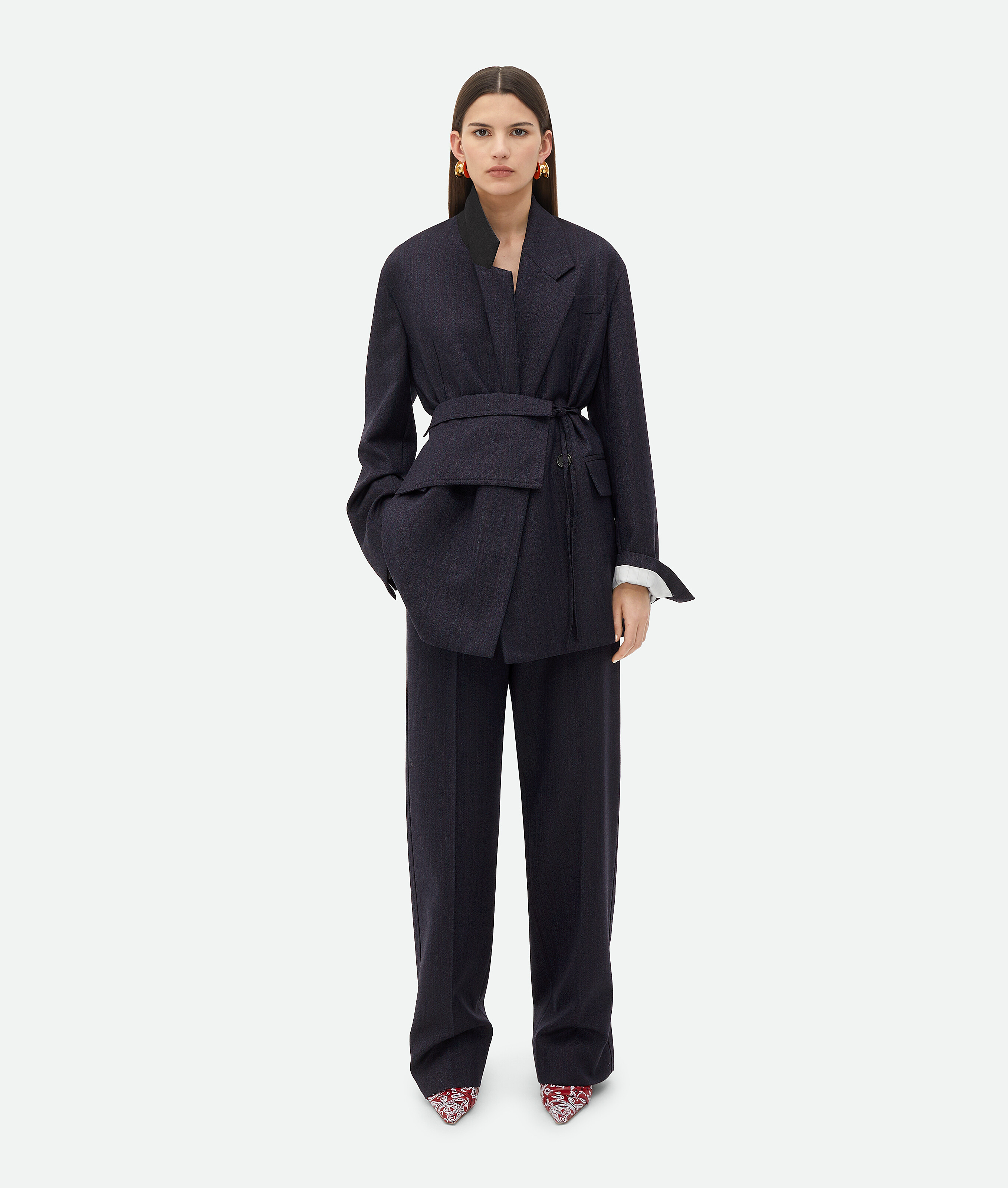 Bottega Veneta Jacket In Black/blue Melange