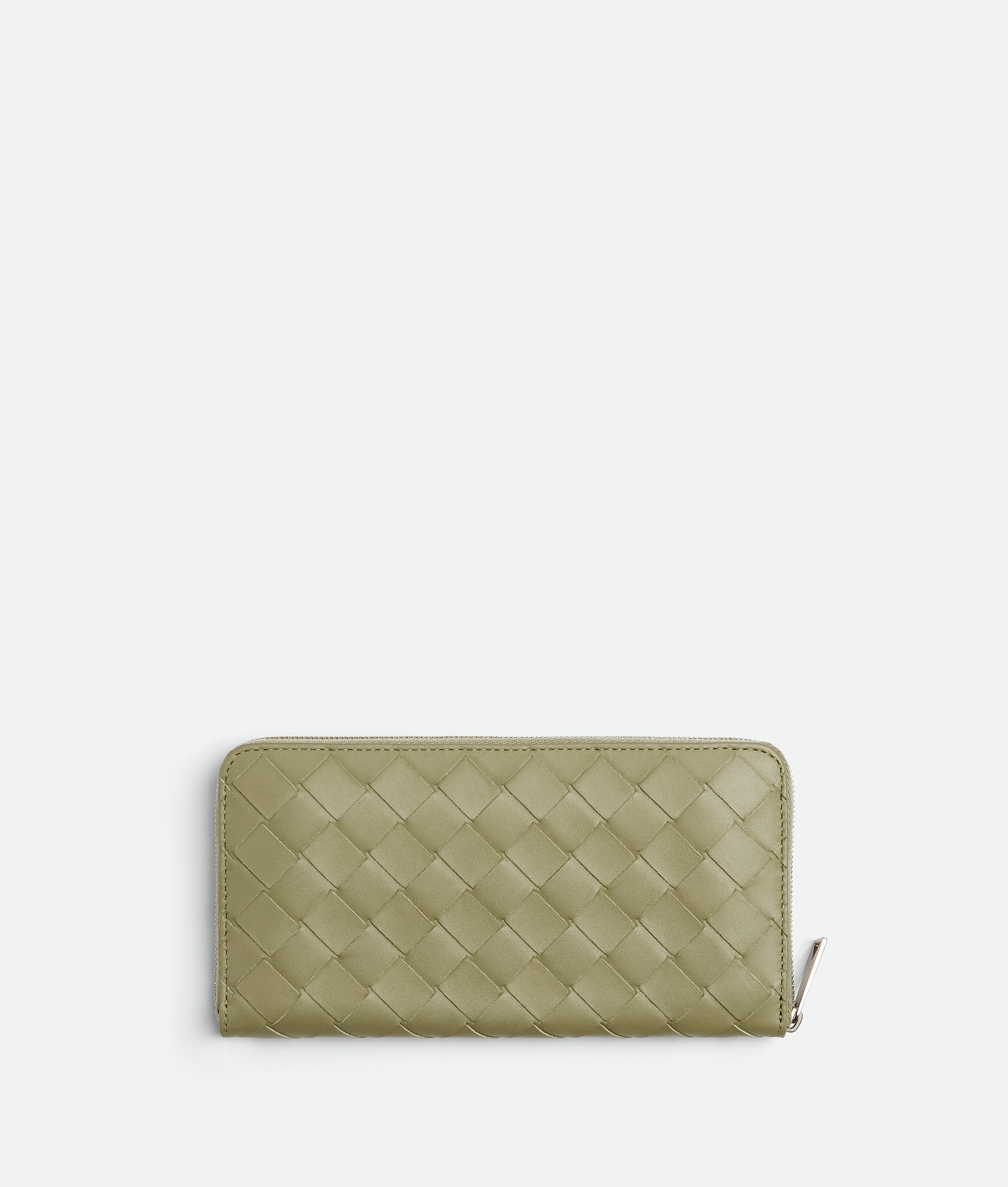 Shop Bottega Veneta Intrecciato Zip Around Wallet In Green