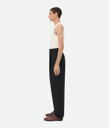 Pantalon en laine rayée