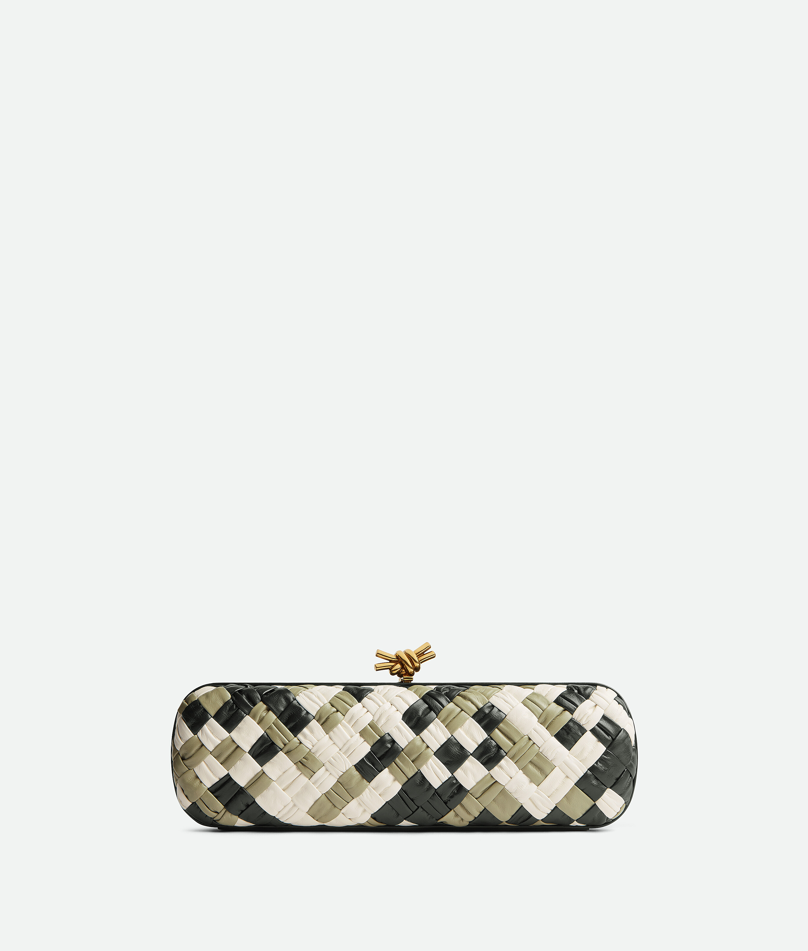 Bottega Veneta Knot Box Clutch Bag in Green