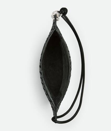 Bottega Veneta 15 Avenue Virgule Intrecciato Sling Bag Black-Silver