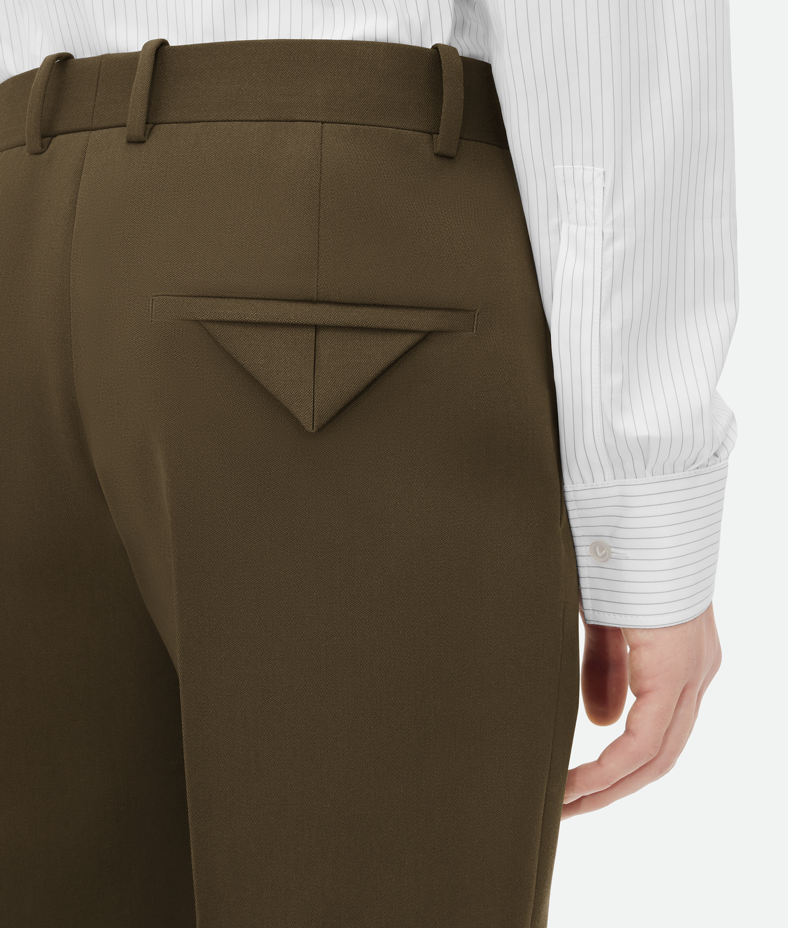 Shop Bottega Veneta Pantalon En Grain De Poudre In Beige