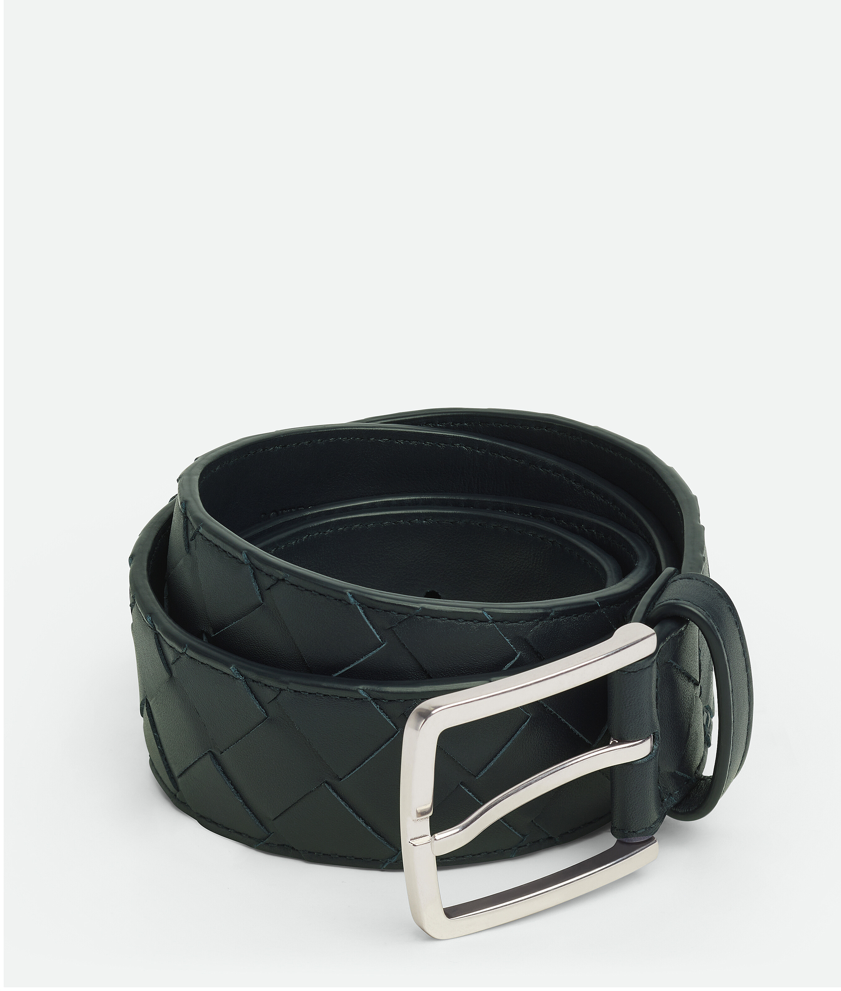 3.5cm New Intreccio Buckle Leather Belt