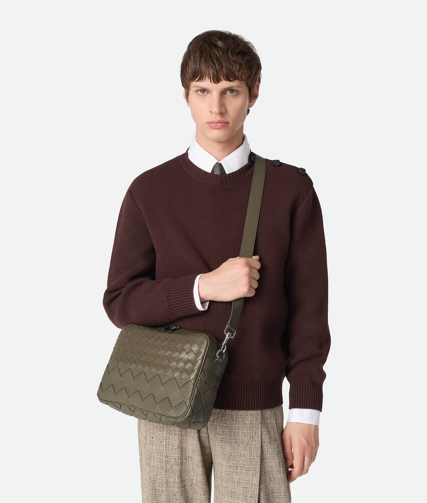◆BOTTEGA VENETA NEW◆イントレチャート カメラバッグ/Green◆ ダークグリーンスモール イントレチャート カメラバッグ