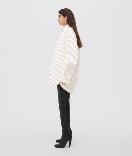 camicia gessata in pelle stampata foderata in jersey