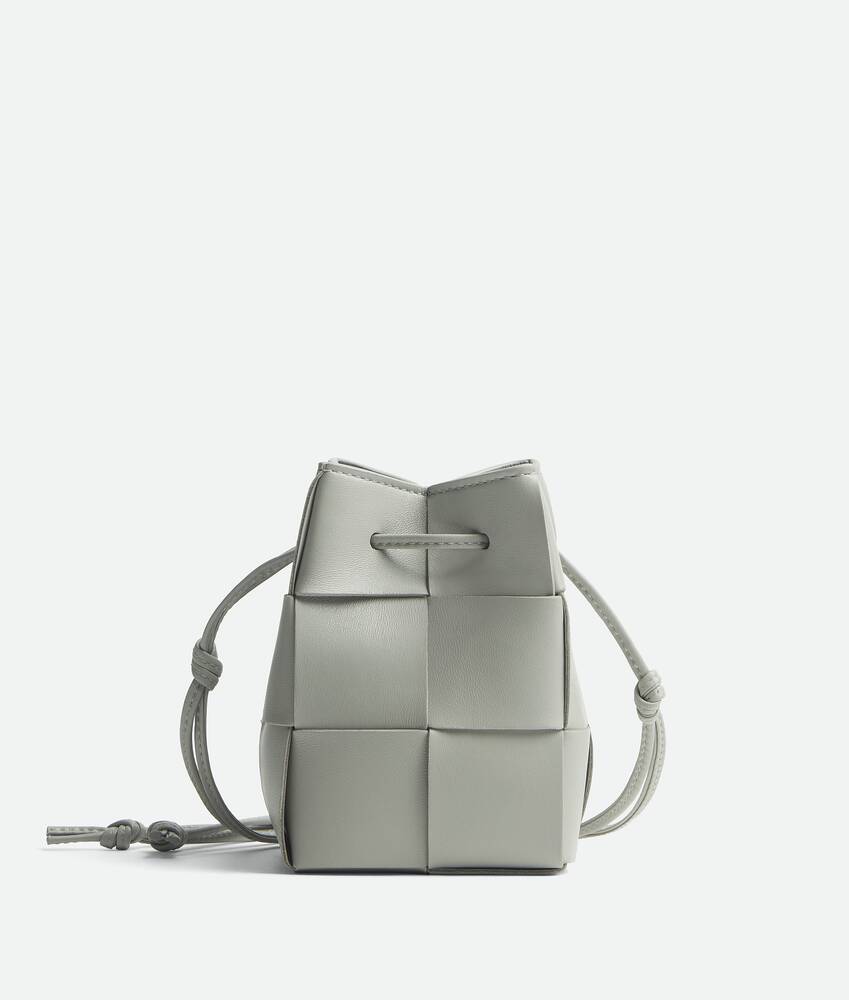 Bottega Veneta® Women's Mini Cassette Bucket Bag in Agate Grey