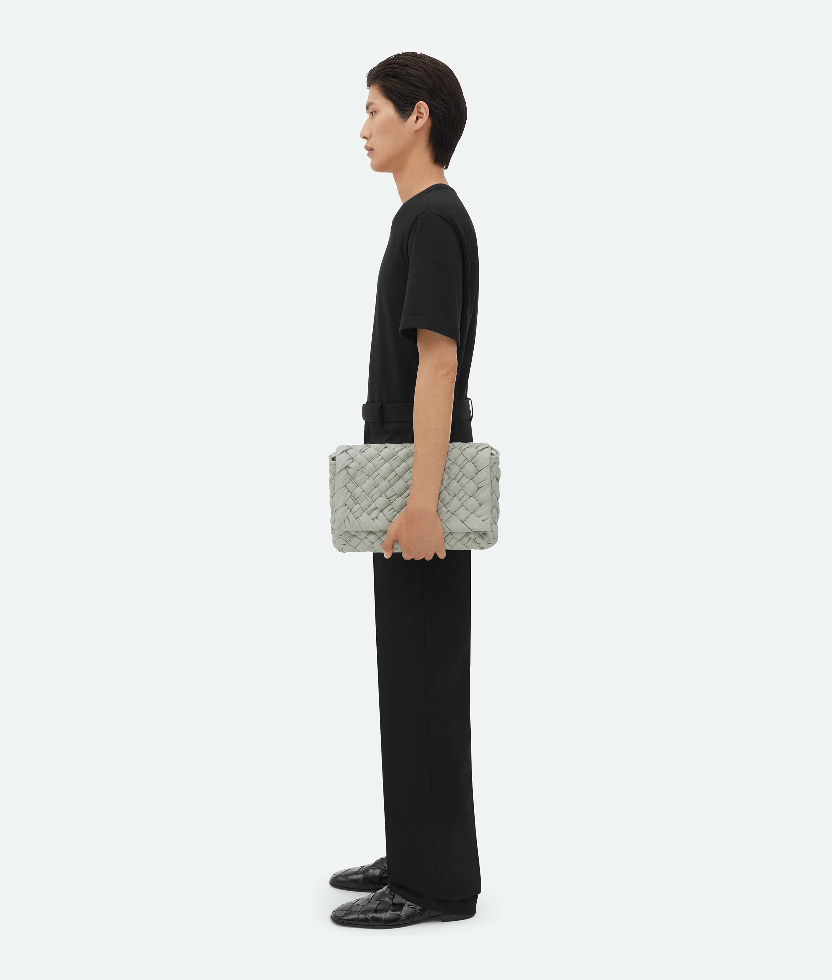 Bottega Veneta Rumple Messenger In Grey