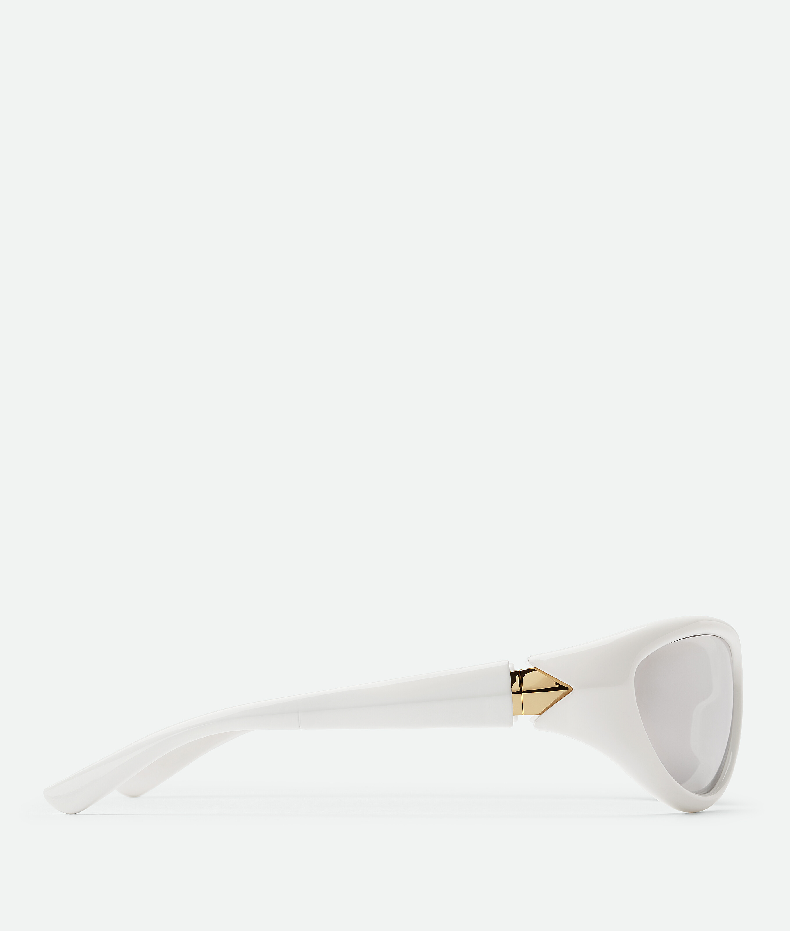 Shop Bottega Veneta Curve Sporty Cat Eye Injected Acetate Sunglasses In White