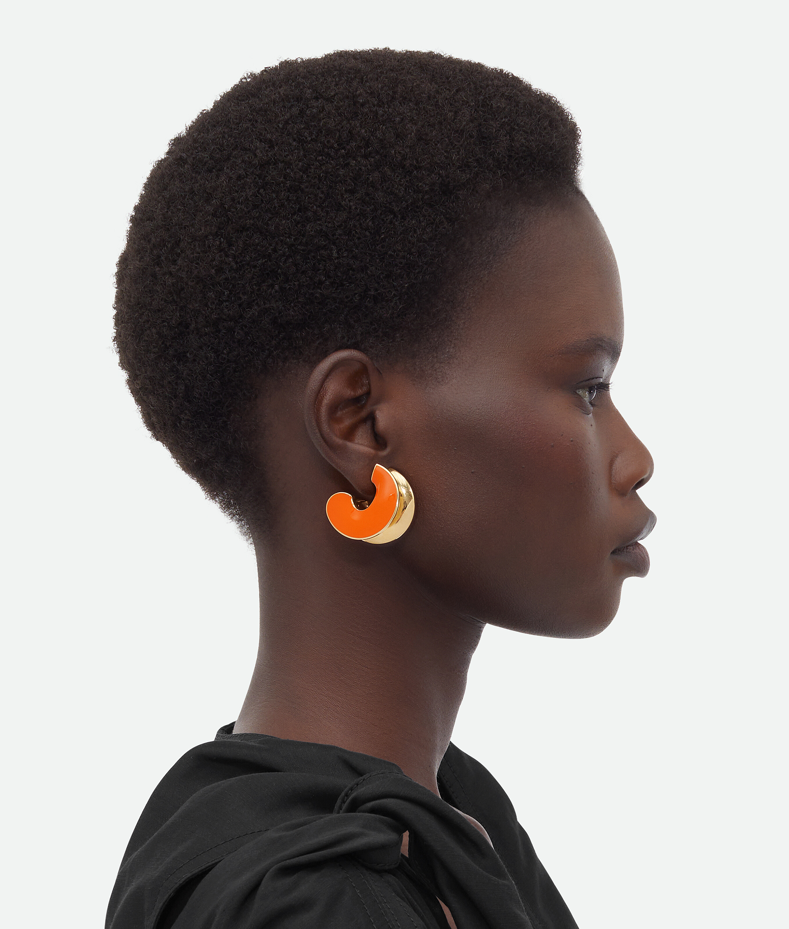 Bottega Veneta H Beam Large Earrings In Bright Orange