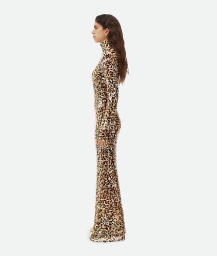 프린트 시퀀 코튼 드레스