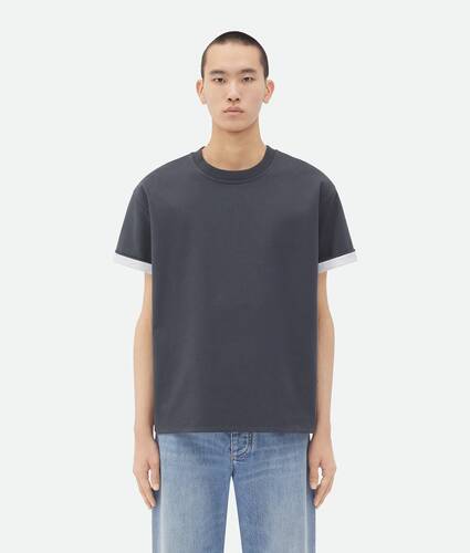 大きな商品イメージを表示する 1 - ダブルレイヤー コットン チェック Tシャツ