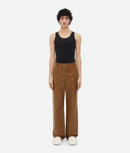 Display a large version of the product image 1 - Vintage-Effect Leather Trousers