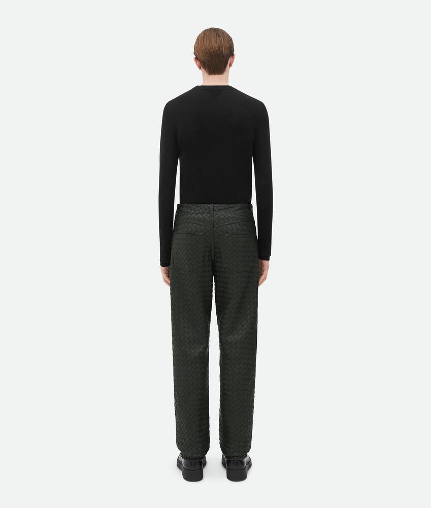 Display a large version of the product image 3 - Intrecciato Leather Straight Leg Pants